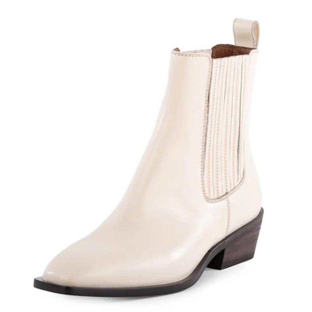Seychelles Womens Hold Me Down Chelsea Ankle Boots Size 11 Cream Leather NWOB